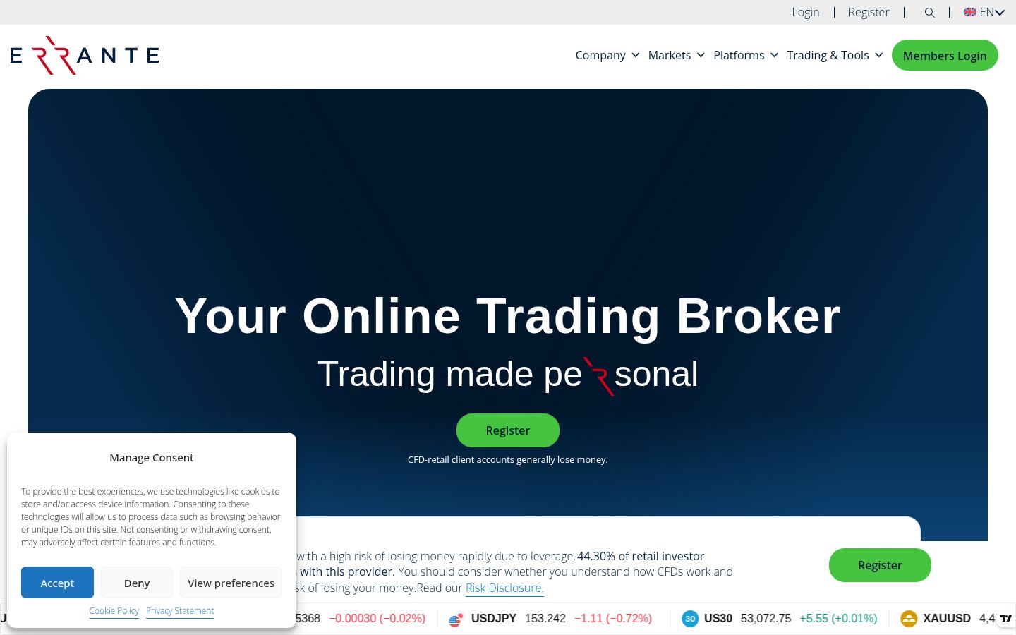 Errante &middot; HOMEPAGE_SCREENSHOT
