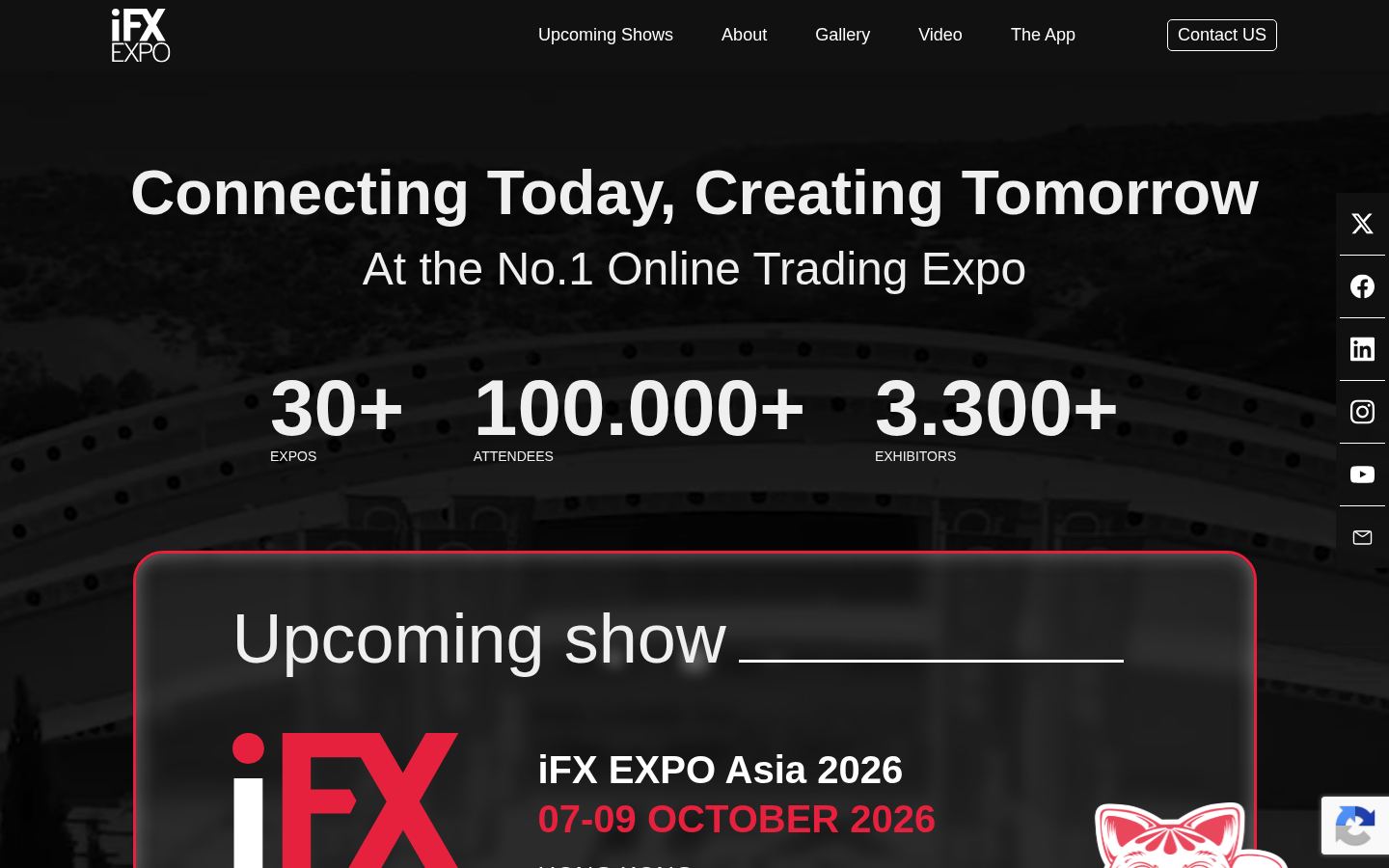 iFX EXPO · CAPTURE DE LA PAGE D’ACCUEIL