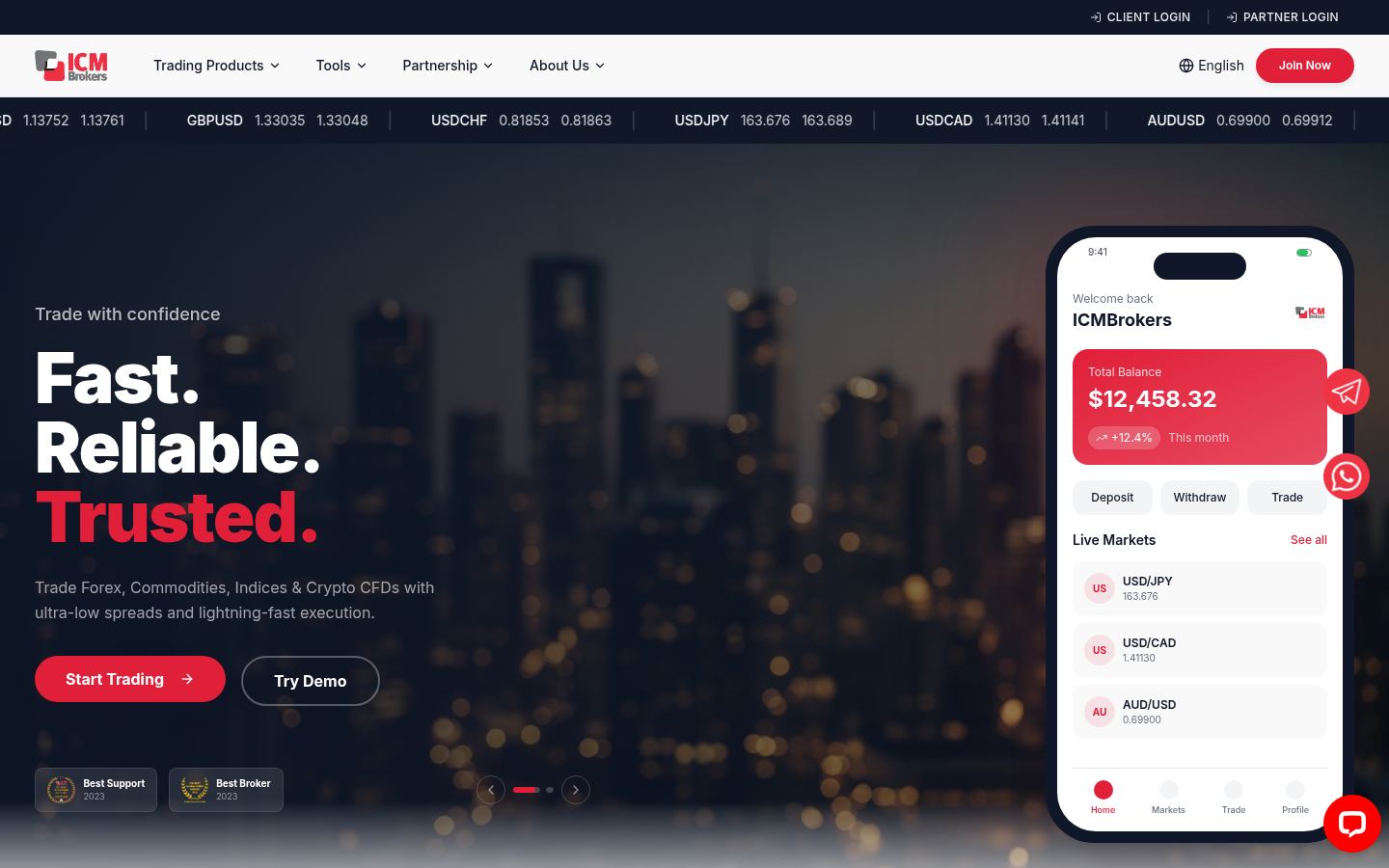 ICM Brokers · HOMEPAGE_SCREENSHOT