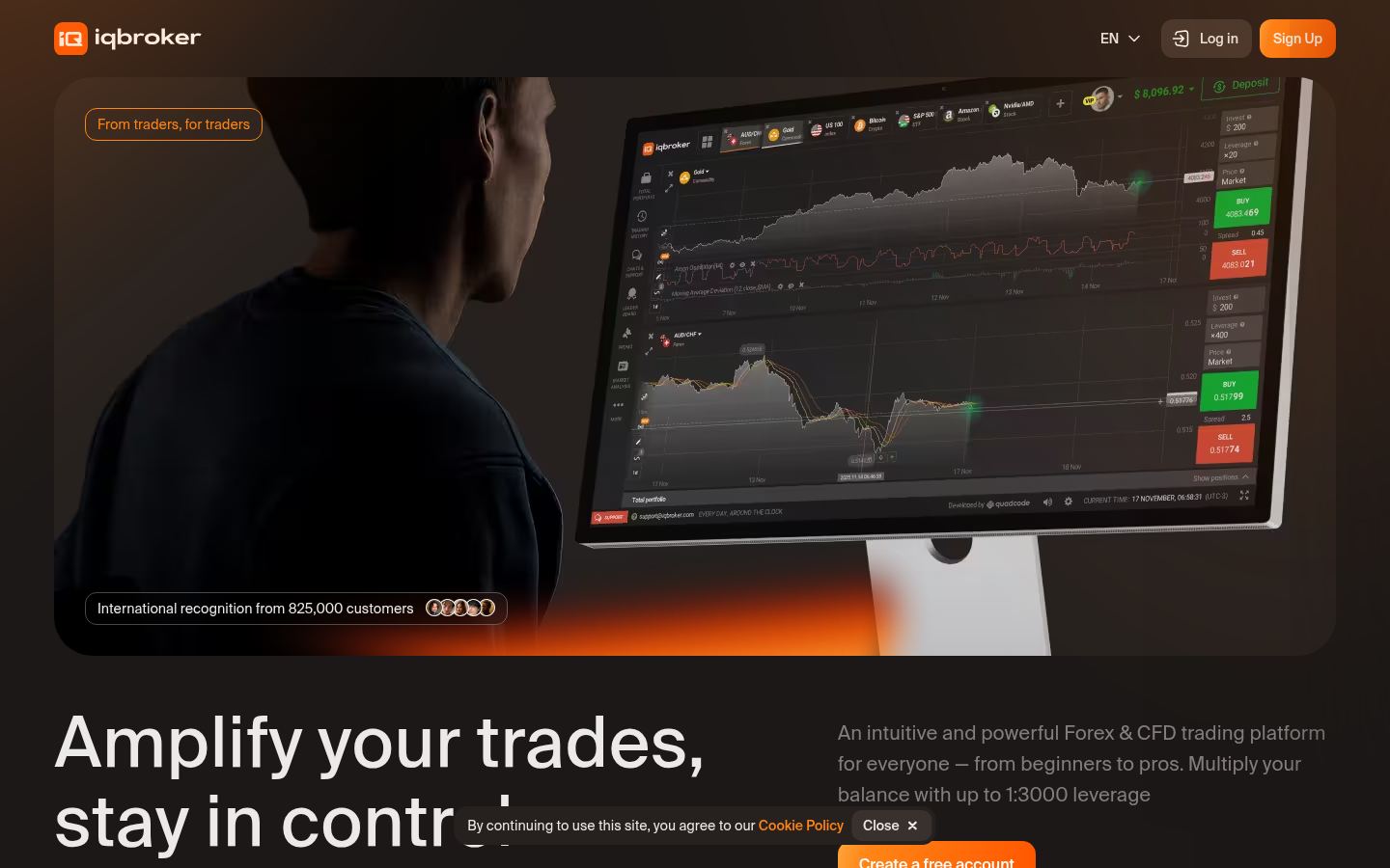 IQ Broker · CAPTURE DE LA PAGE D’ACCUEIL