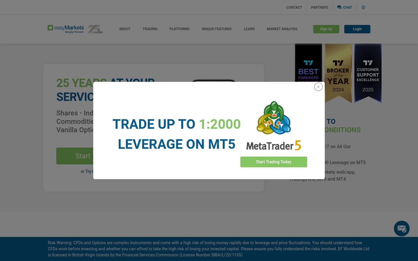 easyMarkets &middot; HOMEPAGE_SCREENSHOT