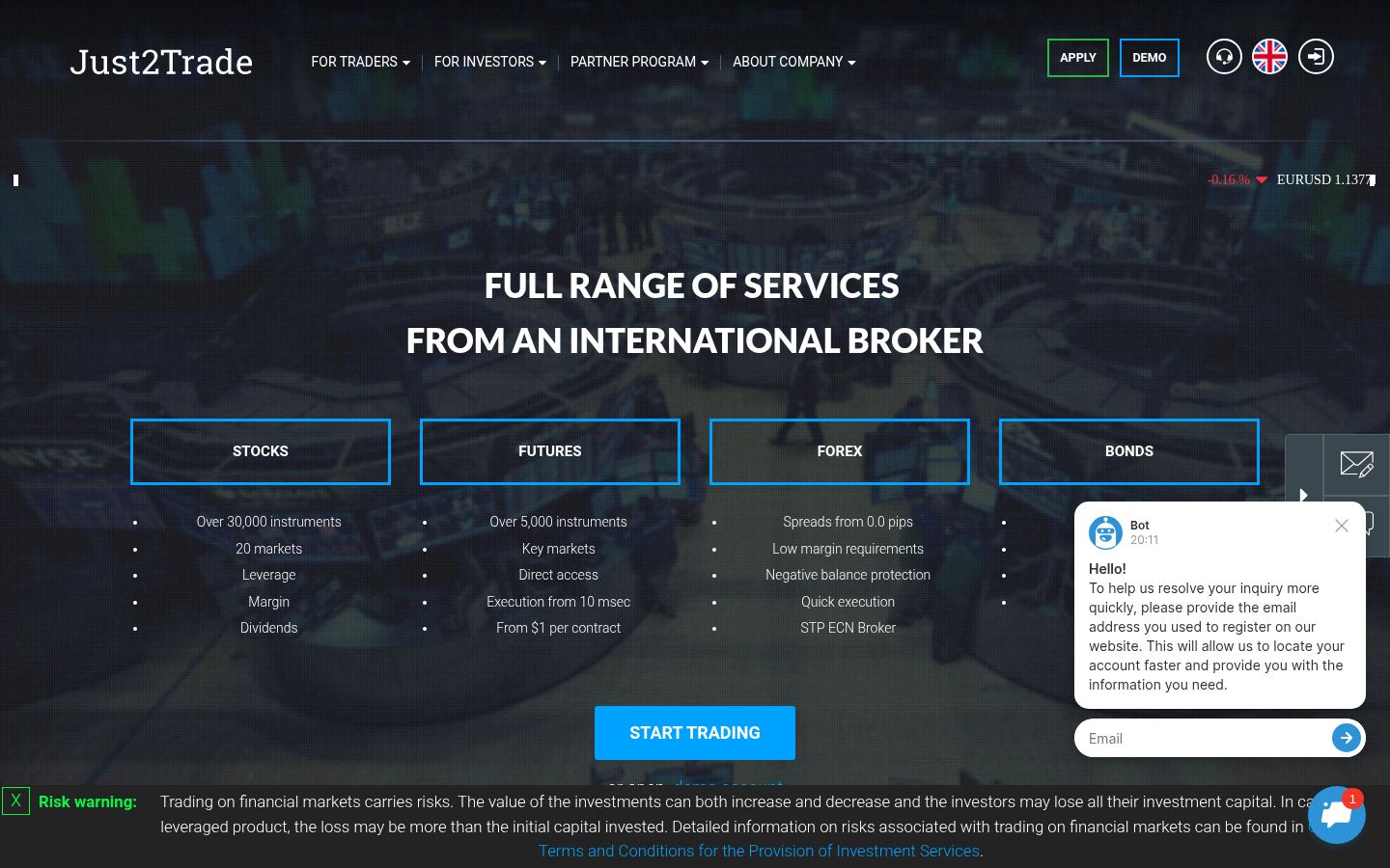 Just2Trade &middot; HOMEPAGE_SCREENSHOT