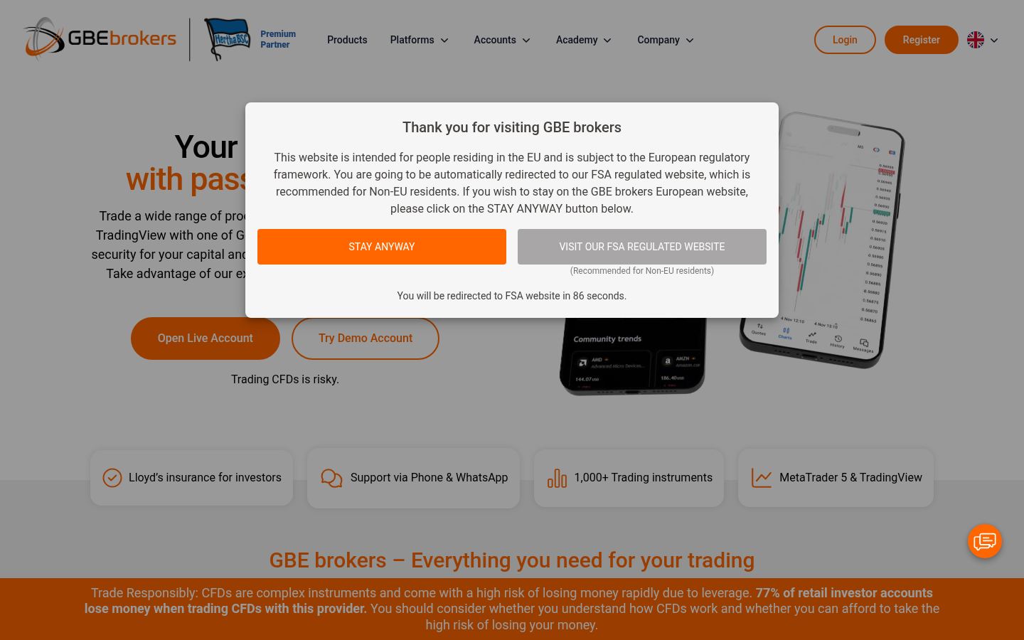 GBE brokers · HOMEPAGE_SCREENSHOT